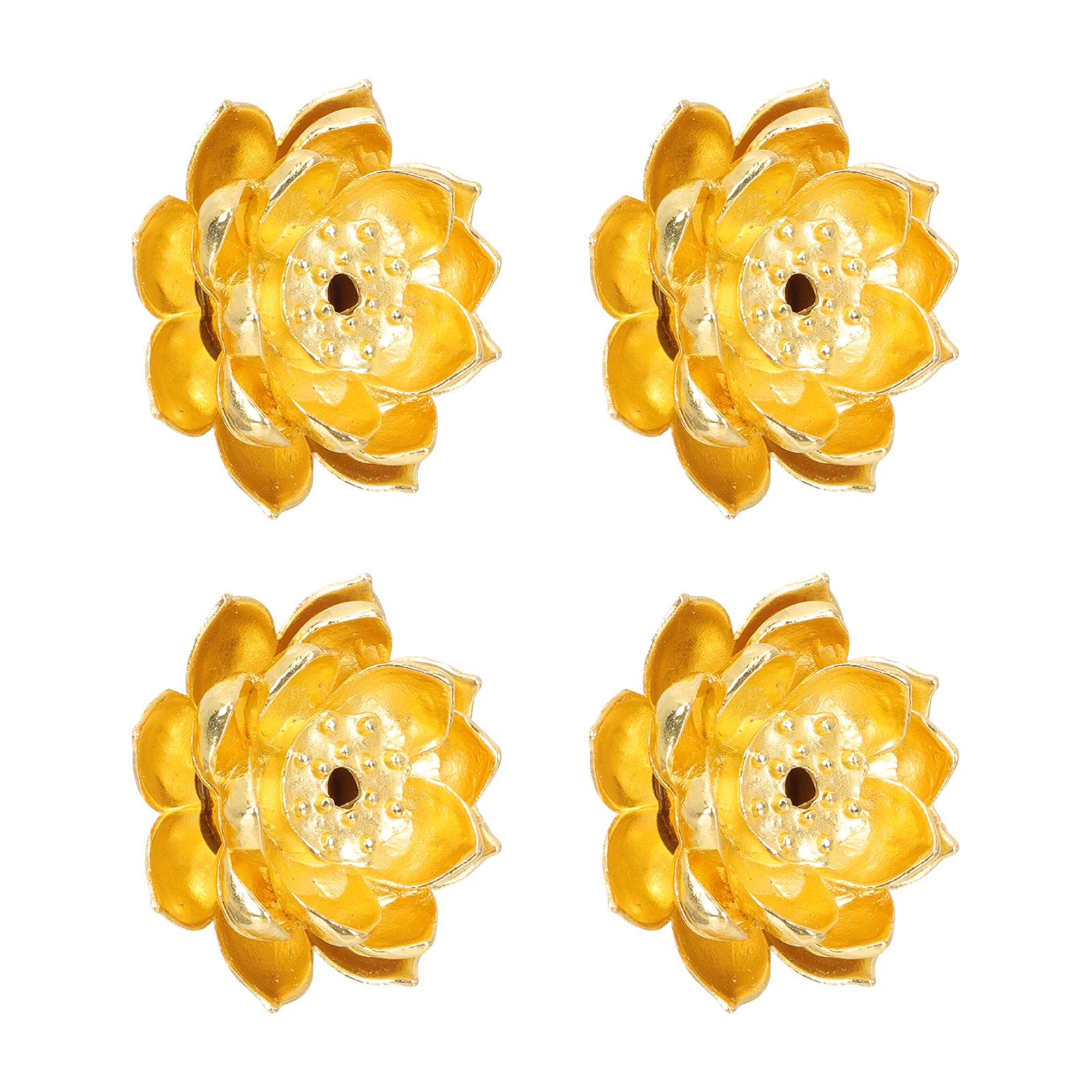 

4pcs Copper Incense Stick Holder Mini Lotus Shaped Burner Non Desk Decor Aromatherapy Meditation Home Accessories Stylish