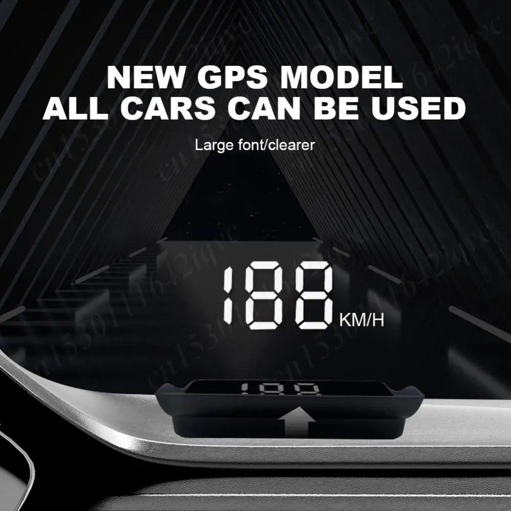 Smart Car HUD Head Up Display Big Font Car Display GPS Speedometer KMH/MPH Plug and Play Windshield Projector Auto Accessories