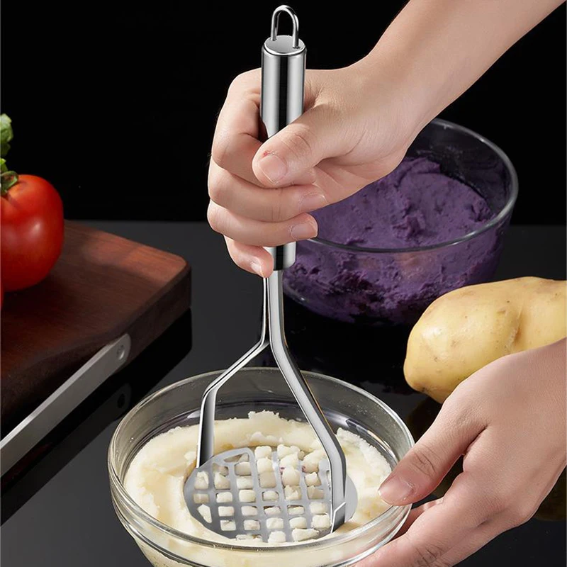 1Pc Creative Stainless Steel Mud Press Masher Potato Fruit Puree Maker Crusher Pusher Kitchen Gadget Tools