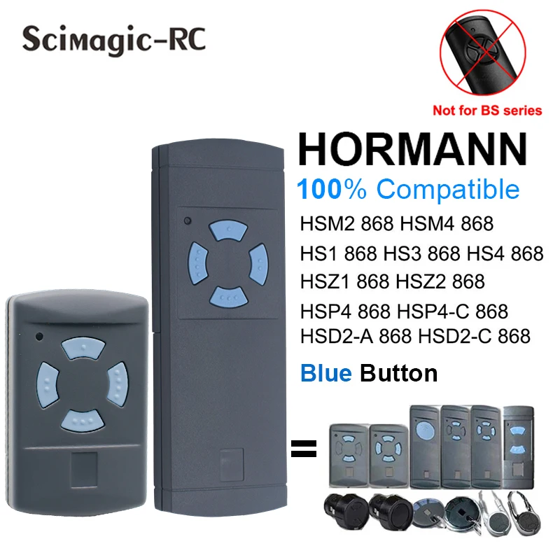 Hormann 868MHz Mando a Distancia HSM4 HSM2 HS2 HS4 HSE2 HSE4 HSZ1 HSZ2 HSP4 Replicator Transmisor para Abridor de Puerta de Garaje Llavero