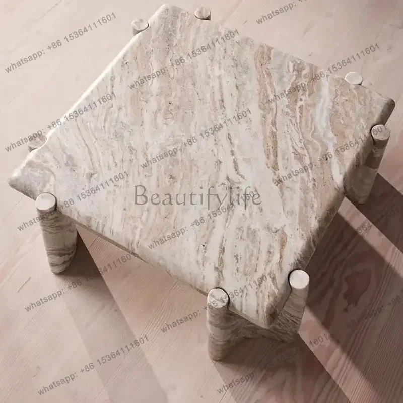 Modern Minimalist Marble Coffee Table, Creative Luxury Design Natural Stone, Heat & Scratch Resistant, Customizable
