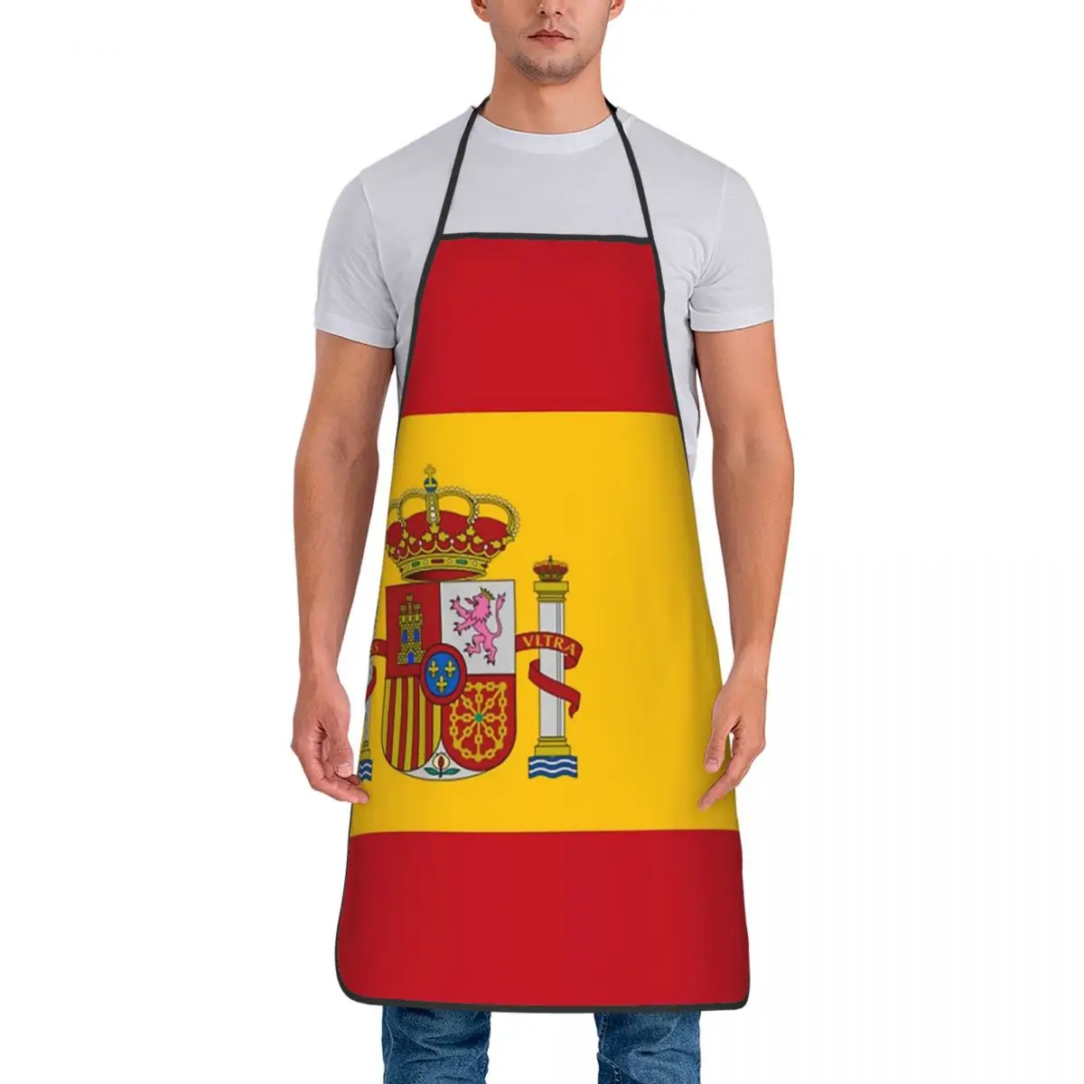 Spanish Flag Apron Chef Cooking Baking Tablier Sleeveless Bib Kitchen Cleaning Pinafore for Women Men Painting