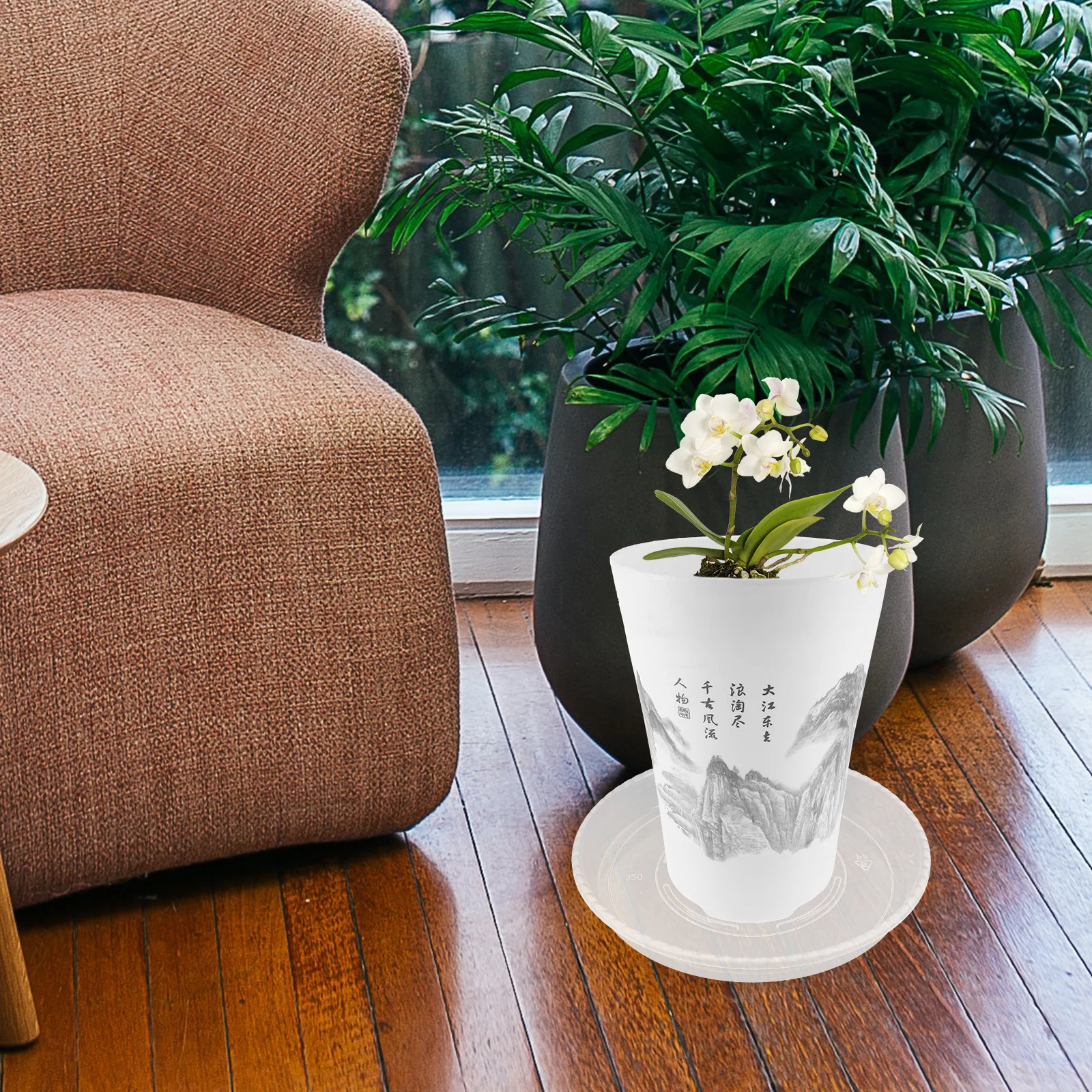 

8pcs Flowerpot Tray Plant Pots Saucer Plastic Inch Indoor Outdoor Transparent Planter Drainage Protection