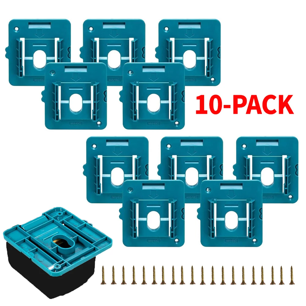 

1-10PACK Battery Mount Holder Compatible for Makita 18V Batteries, Wall Mounts Hanger Fit for BL1860 BL1850 BL1840 BL1830