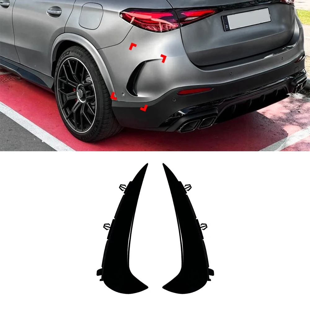 For Mercedes Benz CLC Class X254 GLC260 300 2023 24 Rear Bumper Lip Splitter Canard Wind Meter Vent Trim Car Tuning Accessories