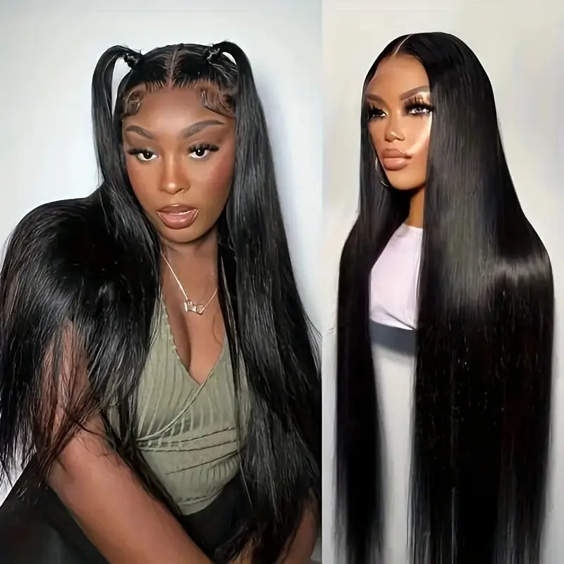 Rosabeauty Nature Color 30 40 Inch 13x6 Straight Lace Front Wig Human Hair 13X4 Frontal 5X5 Glueless Wigs 250% For Women