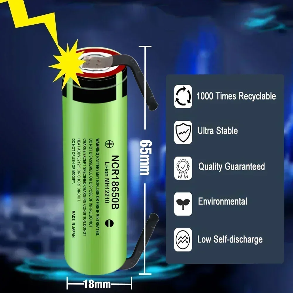 2024 New Original 18650 NCR18650B Rechargeable Li-ion Battery 3.7V 3400mAh Batteries and DIY Nickel Shipment