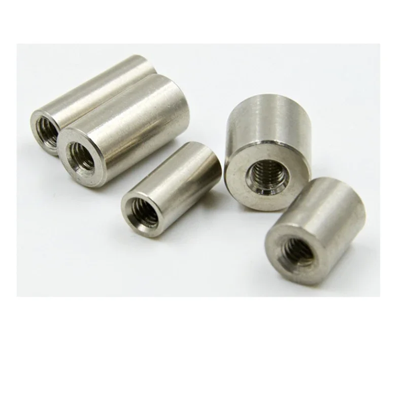 M3 M4 M5 M6 In Acciaio Inox 304 Allunga Dado di Giunto Rotondo Filettatura Interna Comune Cilindrico Dado Manica Dadi Tubolari