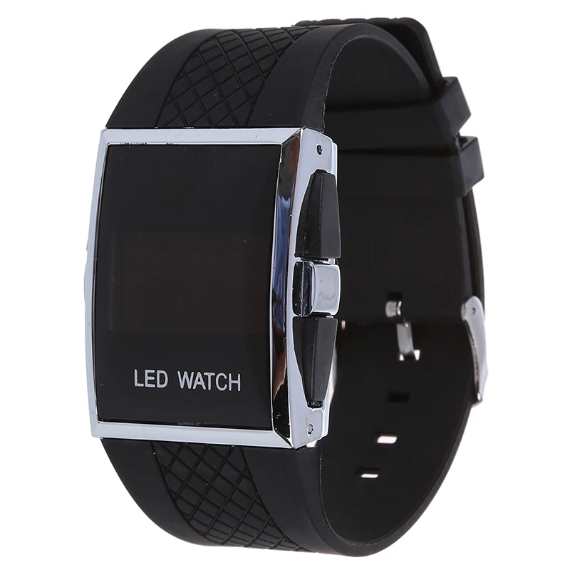 Relojes deportivos duraderos informales para hombre, relojes digitales LED negros, regalo