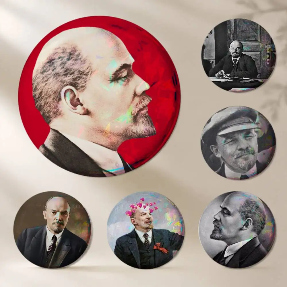L-Lenin Founder of Soviet Communism Brooches Cartoon Badge Pins Backpack Hat Accessories Friend Gift
