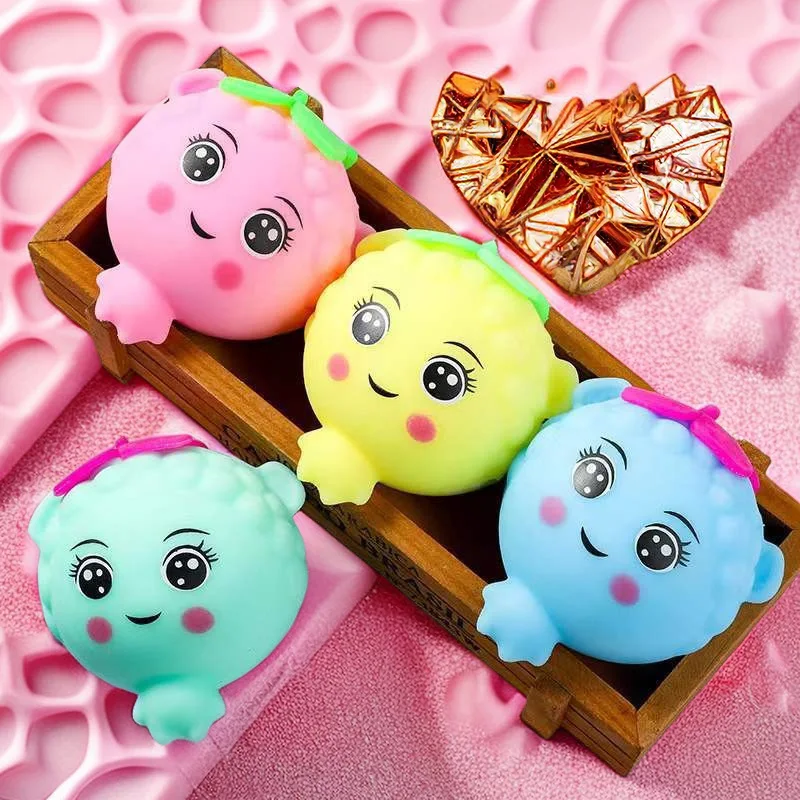 

New Kids Bread Colored Grape Doll Pinching Joy Cute Cartoon Release Ball Slow Rebound Flour Stress Relief Toy Adult Gift