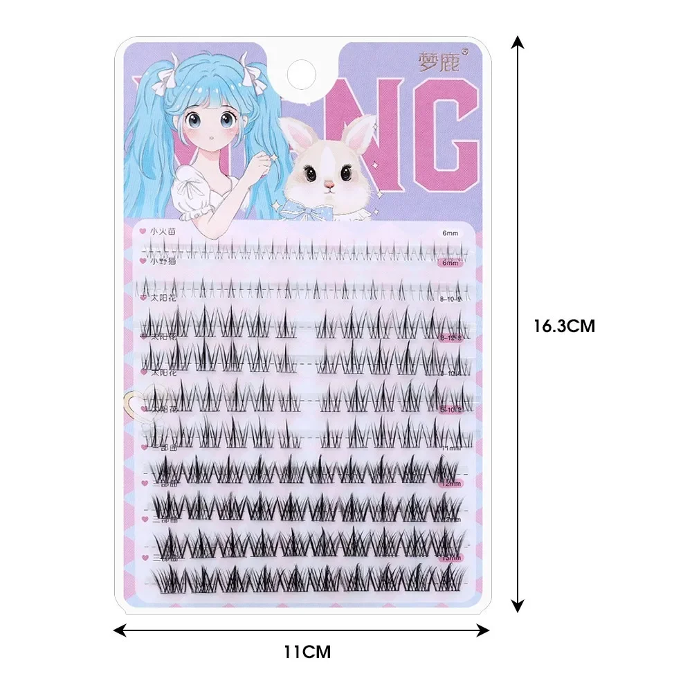 10 file/scatola ciglia finte naturali lunghe strumenti per il trucco degli occhi con stelo trasparente realistico e naturale comodi morbidi