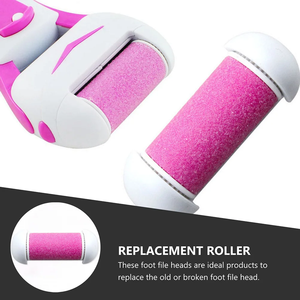 

1Set Foot File Roller Replacement Heads Pink Waterproof Durable Plastic Foot Care Tool Dead Skin Removal Electronic Pedicure