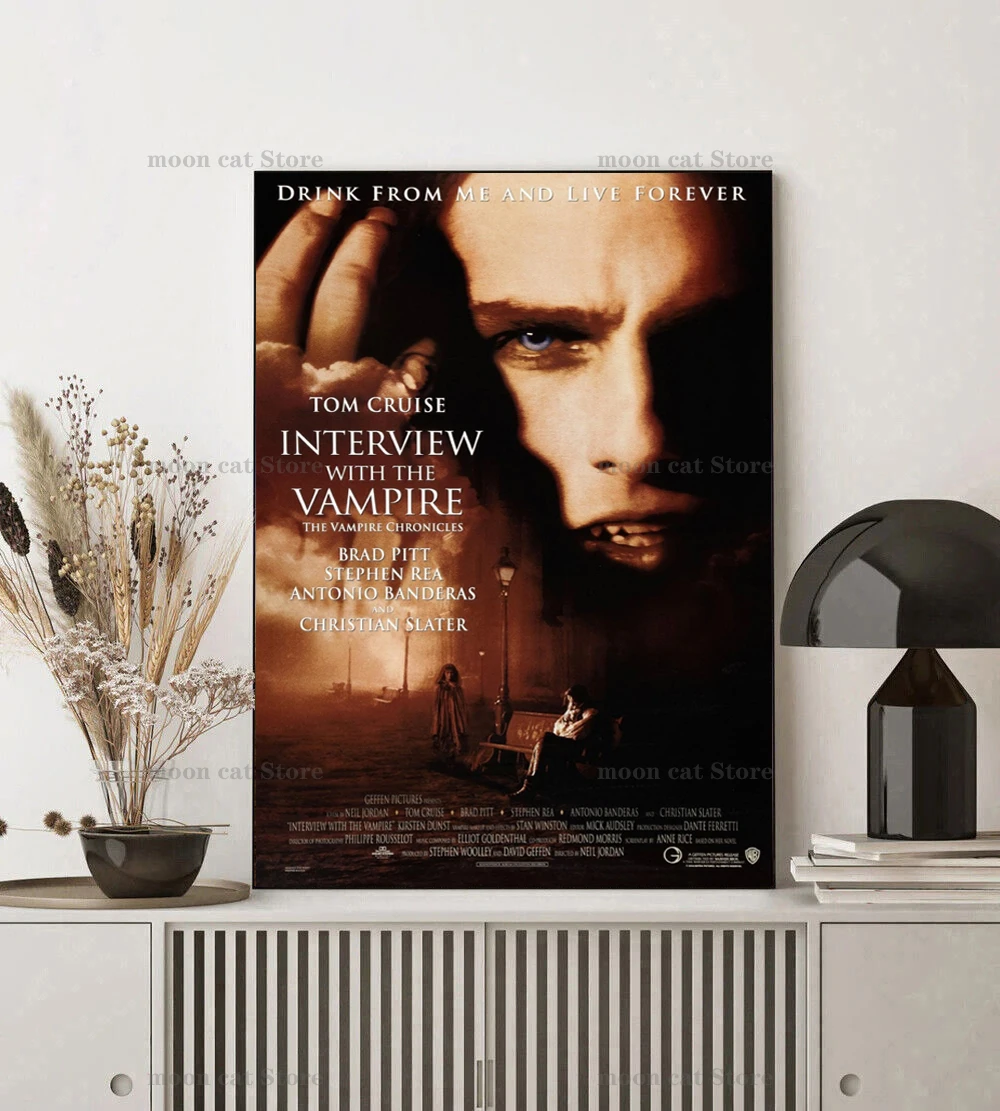 Classic Horror Movie Interview With The Vampire(1994) Film poster Tom Cruise Brad Pitt Wall Art Pictures Home Club Decor