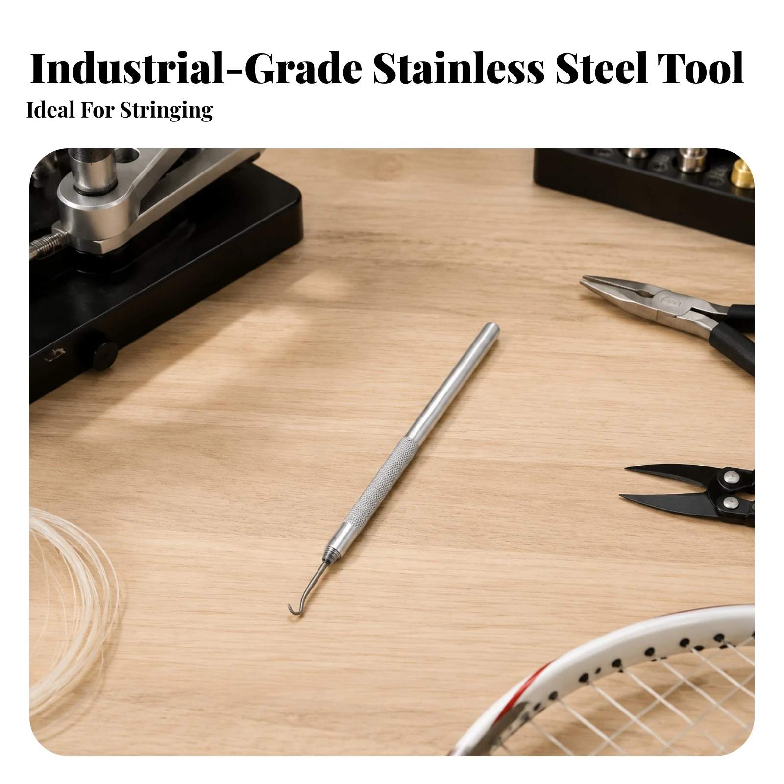 Threading Hook Ergonomic Stringing Awl Tool Portable for Home Workshops
