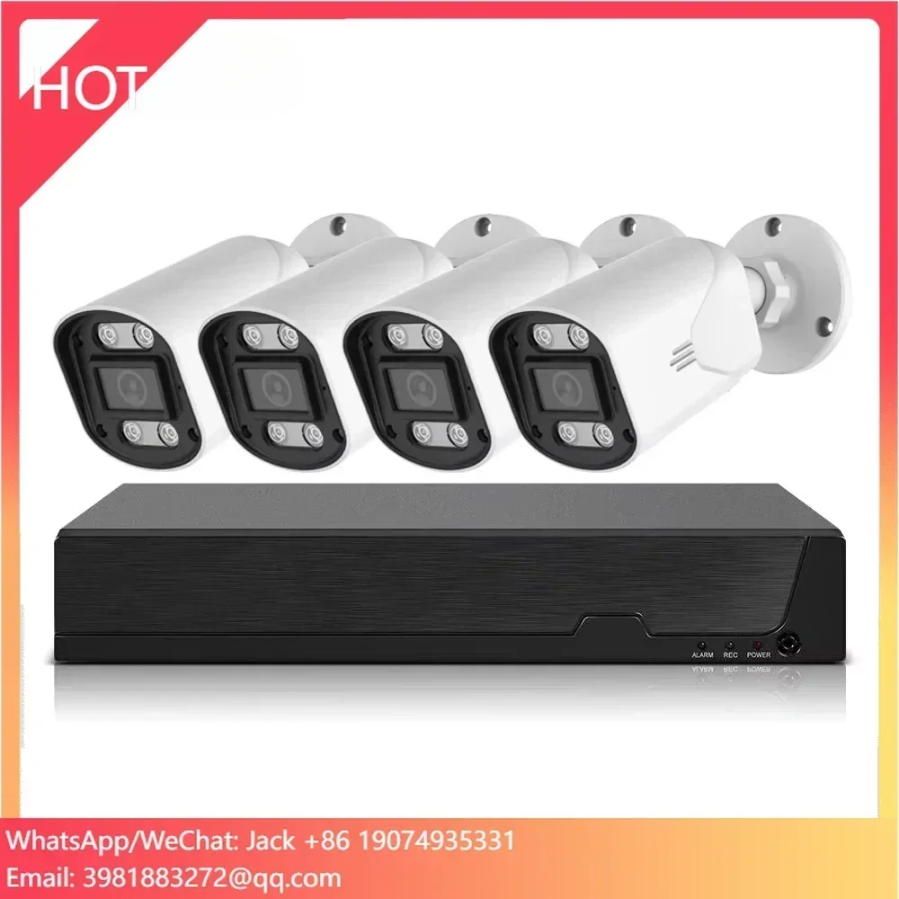 4CH NVR H.265 Outdoor 8MP Ultra HD 4K POE AI Camera Face Detect CCTV Security Camera 8MP 5MP 3MP POE IP Camera System XMeye Pro