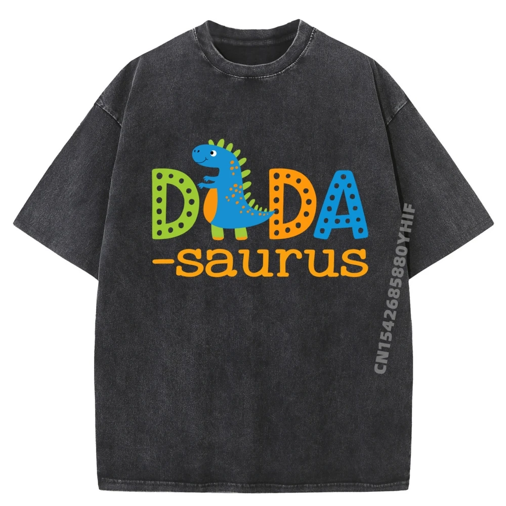 

Dadasaurus T Rex Dinosaur Dada Saurus Family Matching Big And Tall T Shirts Classic Washed T Shirts For Men