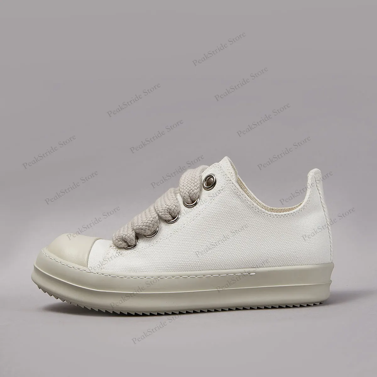 أحذية رياضية منخفضة القماش باللون الأبيض للرجال والنساء - أحذية عصرية برباط للجنسين، أحذية مصممة فاخرة من Casu #4