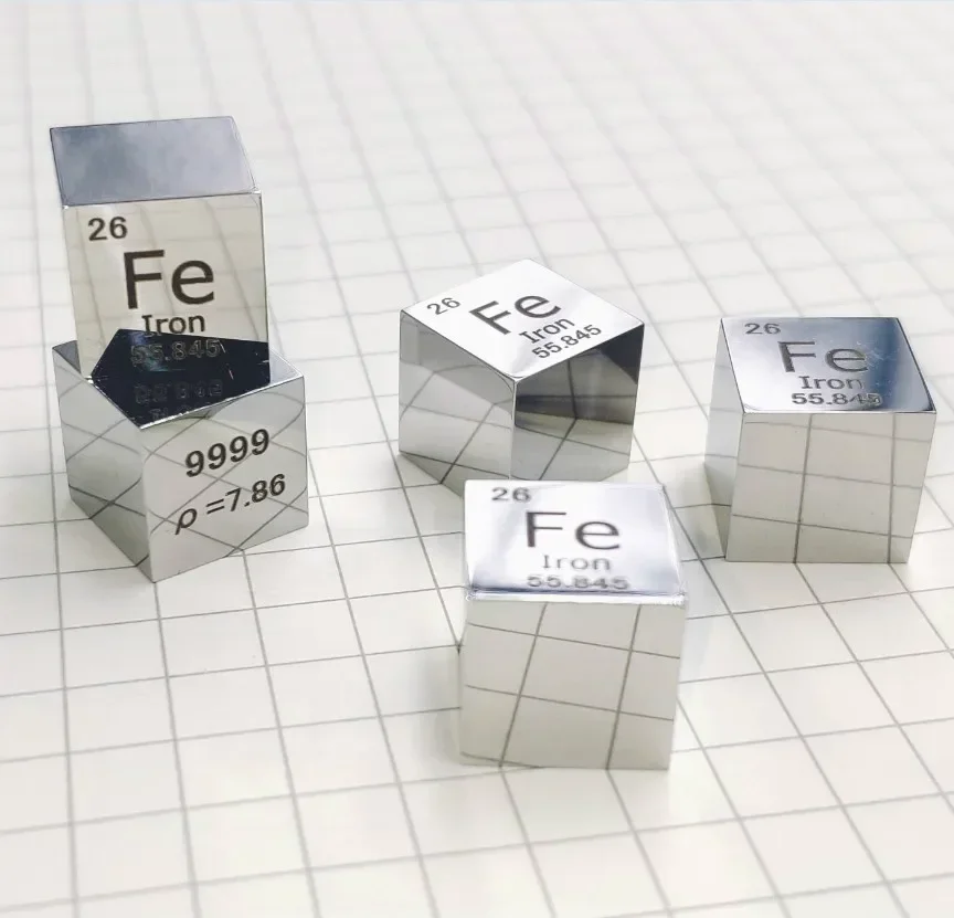 MIRROR POLISHED High Purity 99.99% Iron Fe Metal Element Periodic Table Cube 10mm