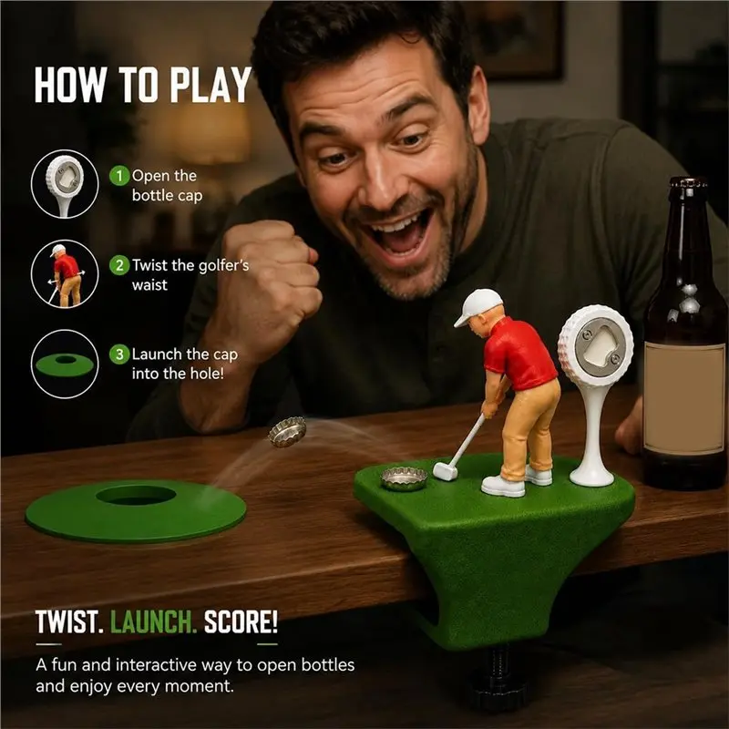 B-est Table Clamp Golf Putting Beer Cap Catcher Desktop Beer Opener