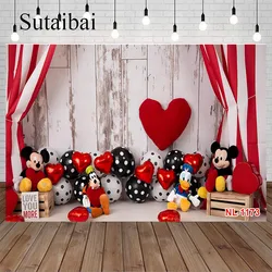 Disney Mickey Minnie Mouse Backdrop Donald Duck Daisy Photo Backdrop Custom Birthday Decor Banner Poster Photo Booth Backdrop