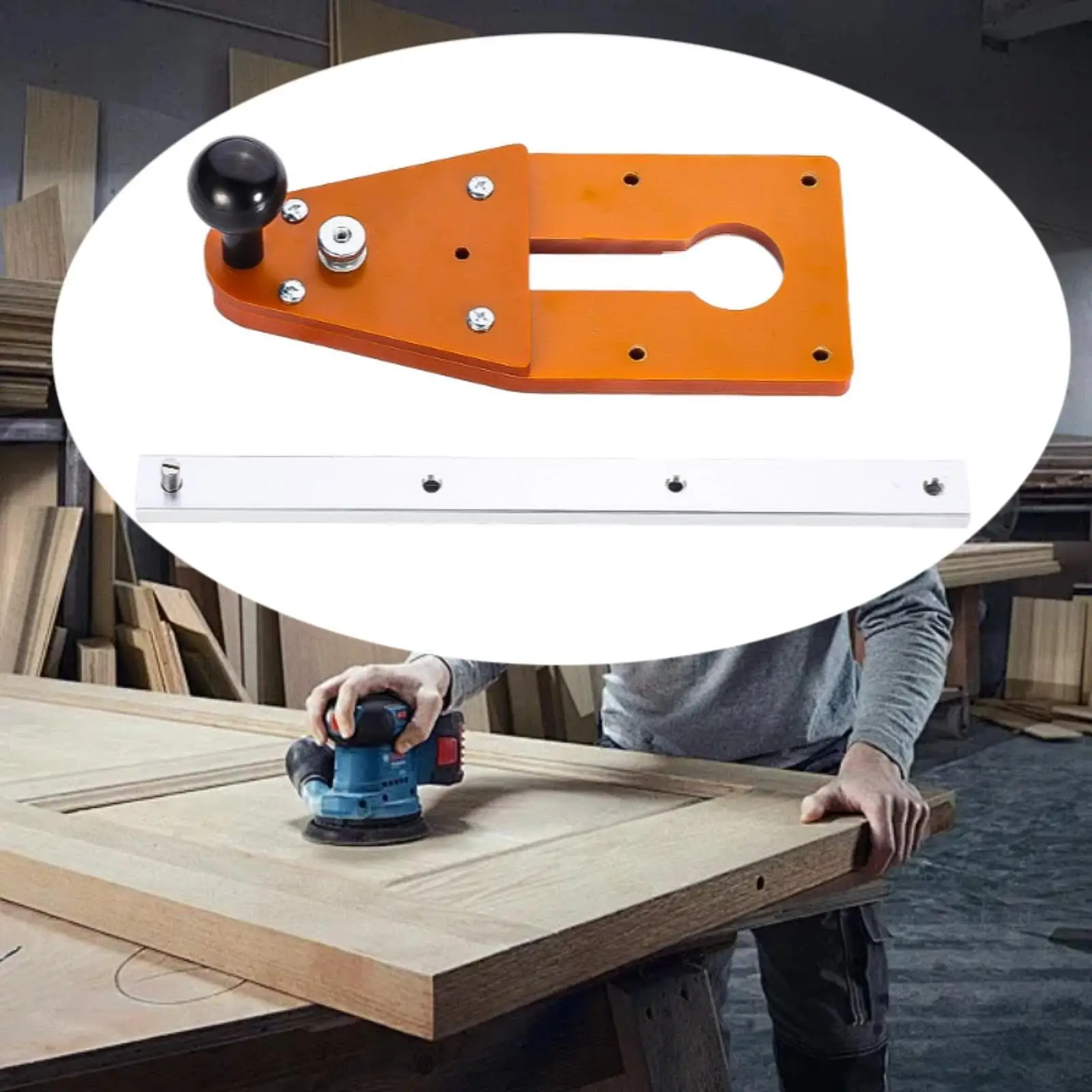 Metal Woodworking Circle Cutting Guide Board Trimming Slot Milling Jig for Electric Hand Router DIY Use