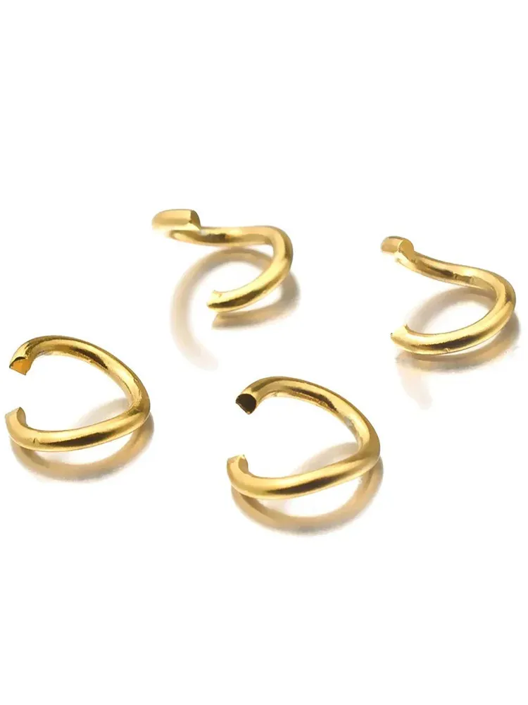100 Stück Edelstahl-Spaltringe, Biegeringe, 18 Karat vergoldet, PVD-Halskette, Armband, Verbinder, Schmuckherstellung, Zubehör, Großhandel