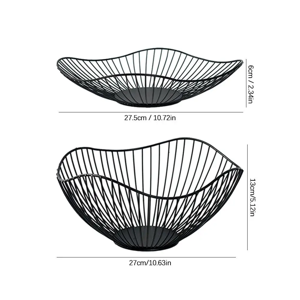 Metal Wire Fruit Bowl Exquisite Iron Arts Fruit Storage Baskets For Kitchen Counter Vegetables Bread Snacks Plate Decorative