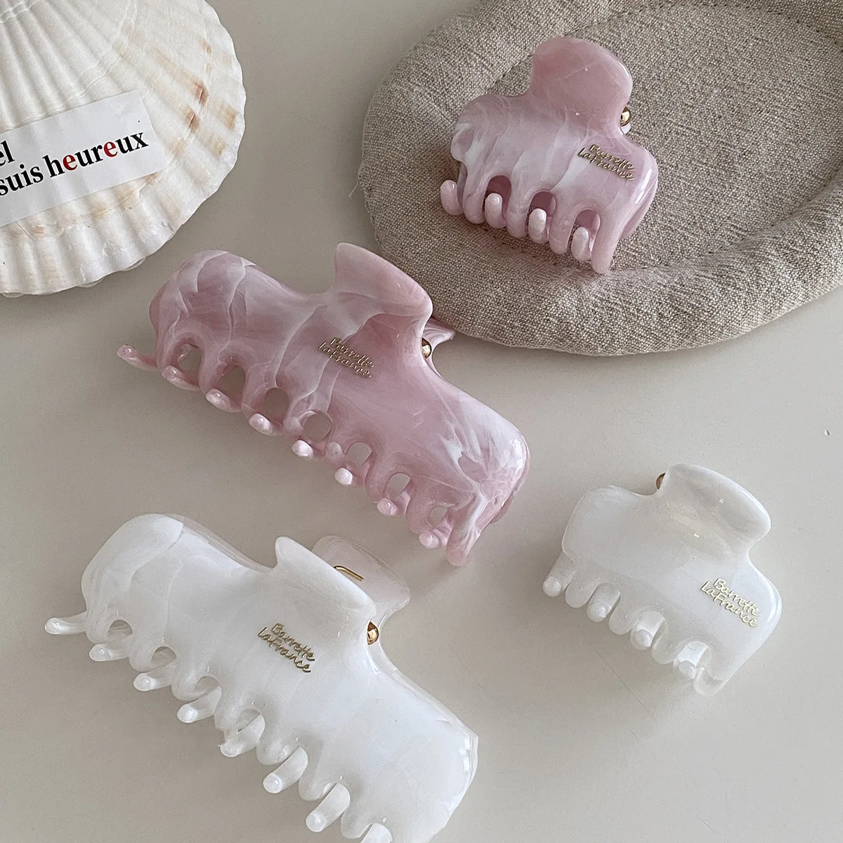 10cm Ink Wash Pattern Classic Style Hair Claw Elegant Lady Daily Acetate Claw Clip Ins Trendy Hair Accessories for Women Girs