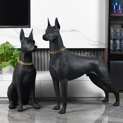 Doberman Sculpture Ornaments, Animal Model Decor, Dog Statue, Large Decorative Crafts, Artwork Decoration,Nordic Gift,Customized