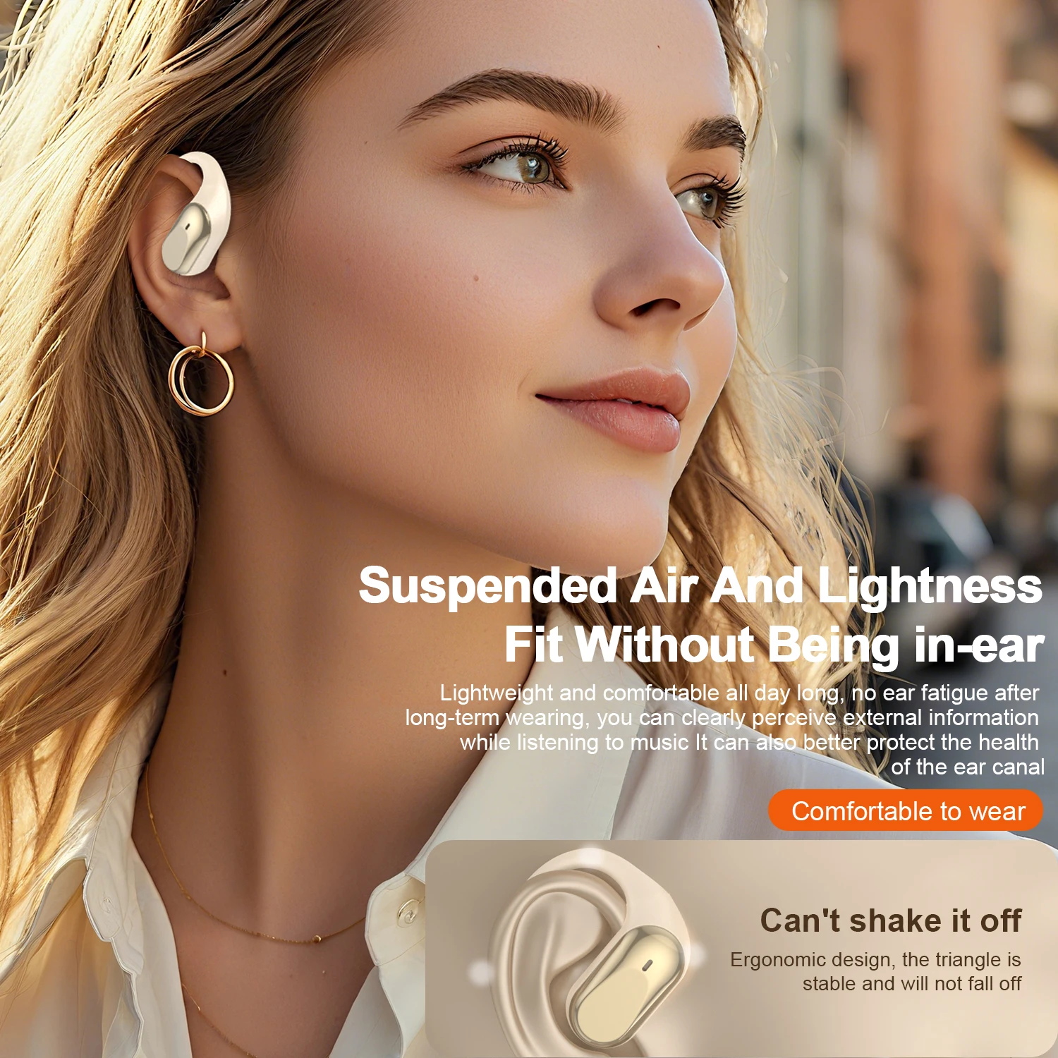 Wireless Earbuds 75hrs Bluetooth 5.4 2025 Bluetooth Earbuds Stereo Deep Bass Over Ear Bud with Earhooks for Work/Riding/Outdoor