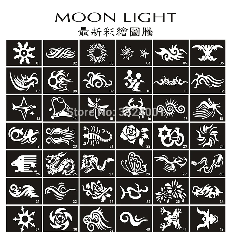 مجموعات استنسل الوشم العشوائي المختلط 3/5/10/50 قطعة لطيف نجمة الحب القلب الجمجمة تصاميم قوالب اللوحة الجسم الصغيرة للاستخدام اللامع #2