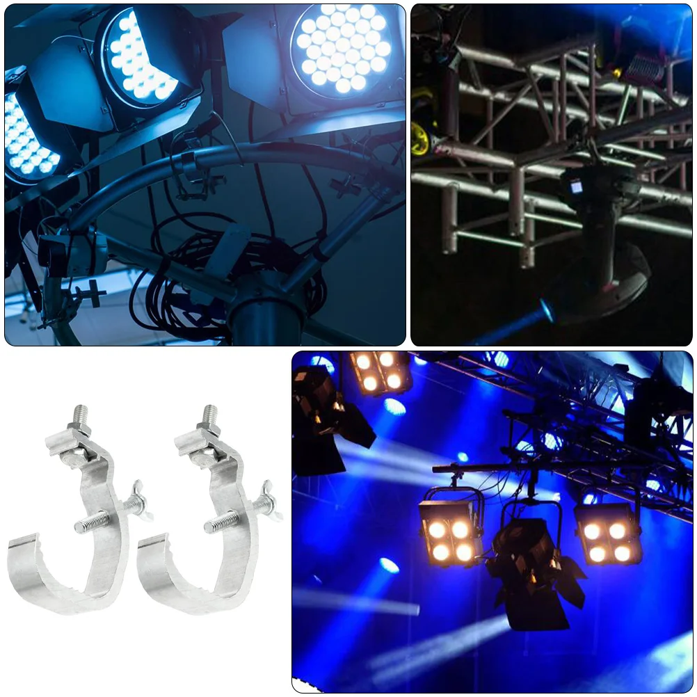 

4pcs Lamp Hook Heavy Duty Clamps Aluminum Mounting Single Buckle Silver 20W Lights Truss Spotlight Stage Accessories