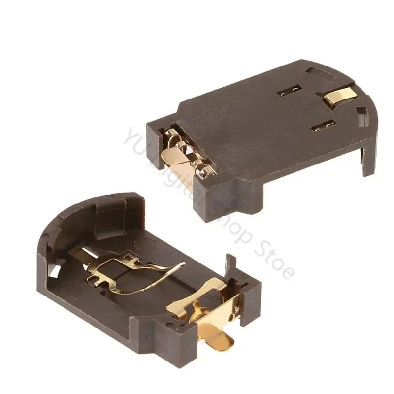 96BA 20 Stück 3V CR2032 horizontaler SMD-Münzknopfbatteriehalter, brauner Behälter – Detail 10
