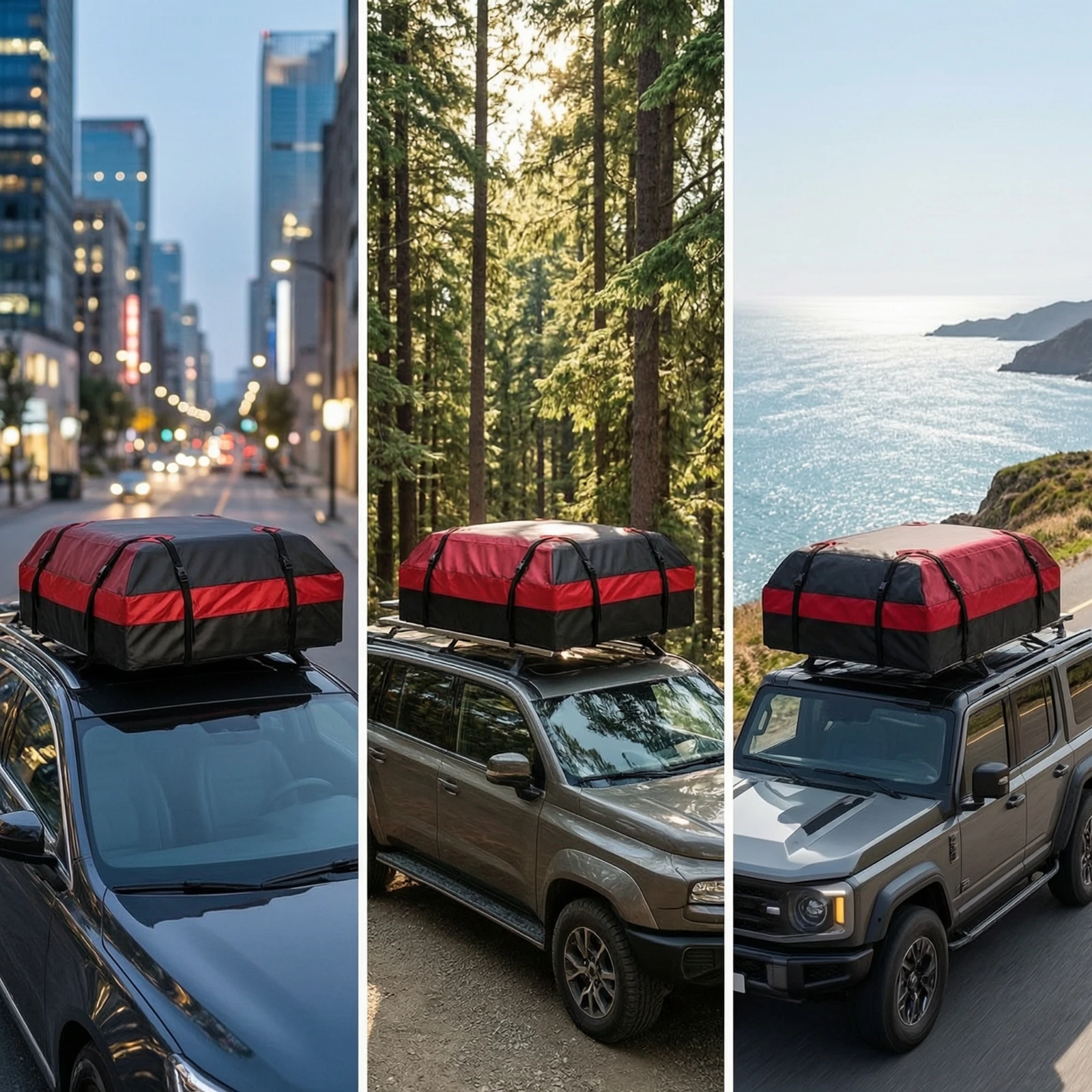 Car Roof Cargo Bag Secure Car Roof Bag with Straps Rooftop Cargo Carrier Heavy-Duty Extra Storage for Travelers, Road Trips
