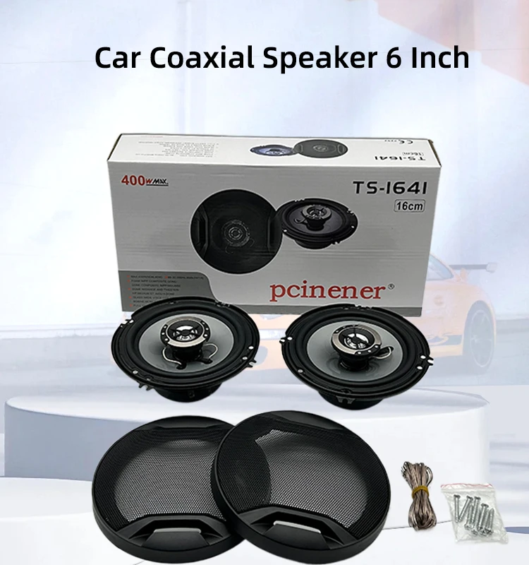 High Quality 1pair of 16cm 12V Full Range Car Stereo Coaxial Speaker 6 Inch 4ohm TS-1641 Hot Model with Iron Material