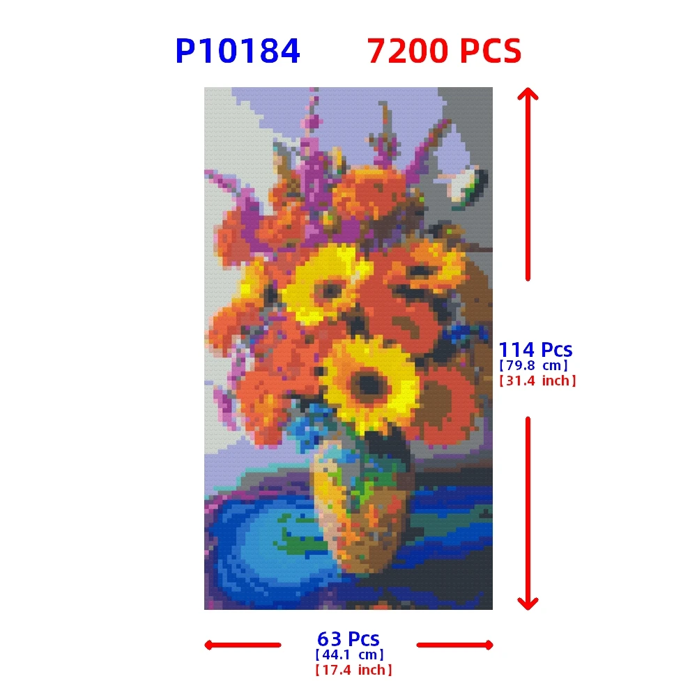 Vase Flowers Diy Building Blocks Painting Mosaic Dots Pixel Art Photo Custom Home Decoration Christmas Birthday Gifts For Girls