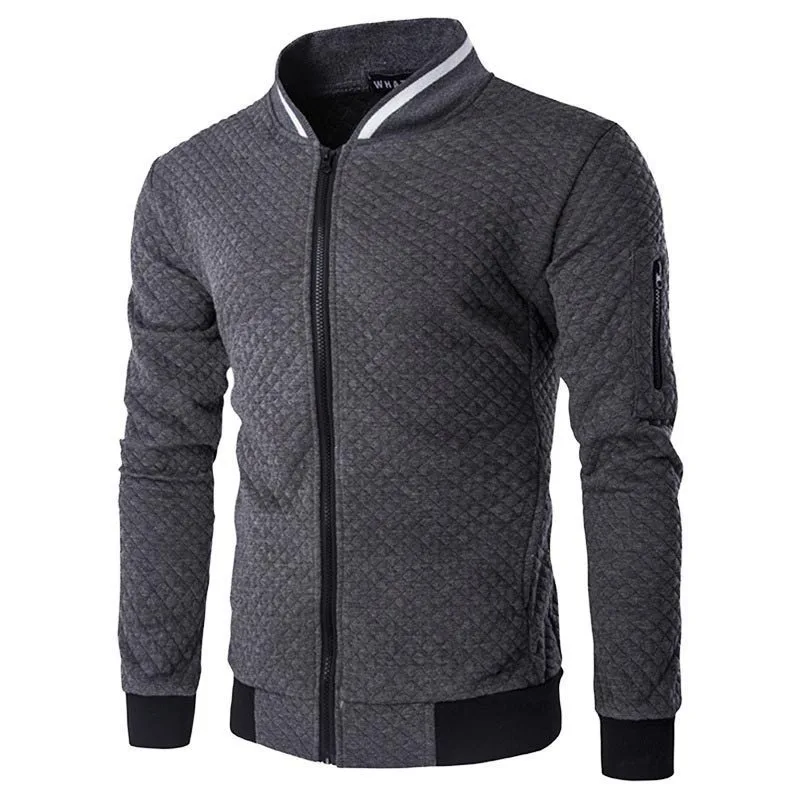 2024 new autumn winter fashion sports grid striped zipper jacket men\'s Korean blazer men\'s casual sports trend design men\'s coat