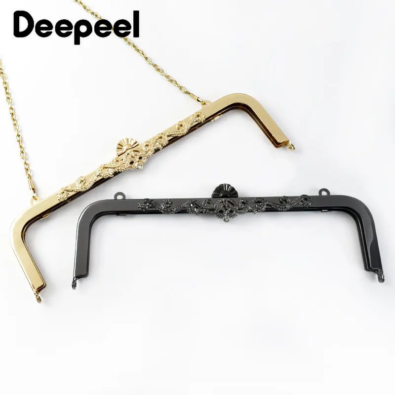 1Pc Deepeel 25cm Square Metal Embossed Bags Handle Purse Frame Handbag Sewing Brackets Handles for Making Bag Hardware Accessory