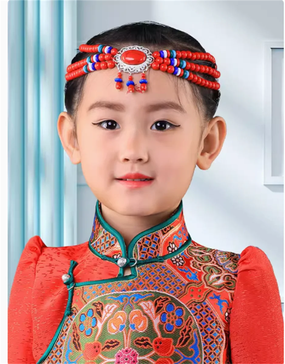 Children's Female Mongolian High end Private Customization Retro Ethnic Tibetan Elements Hairband Accessories