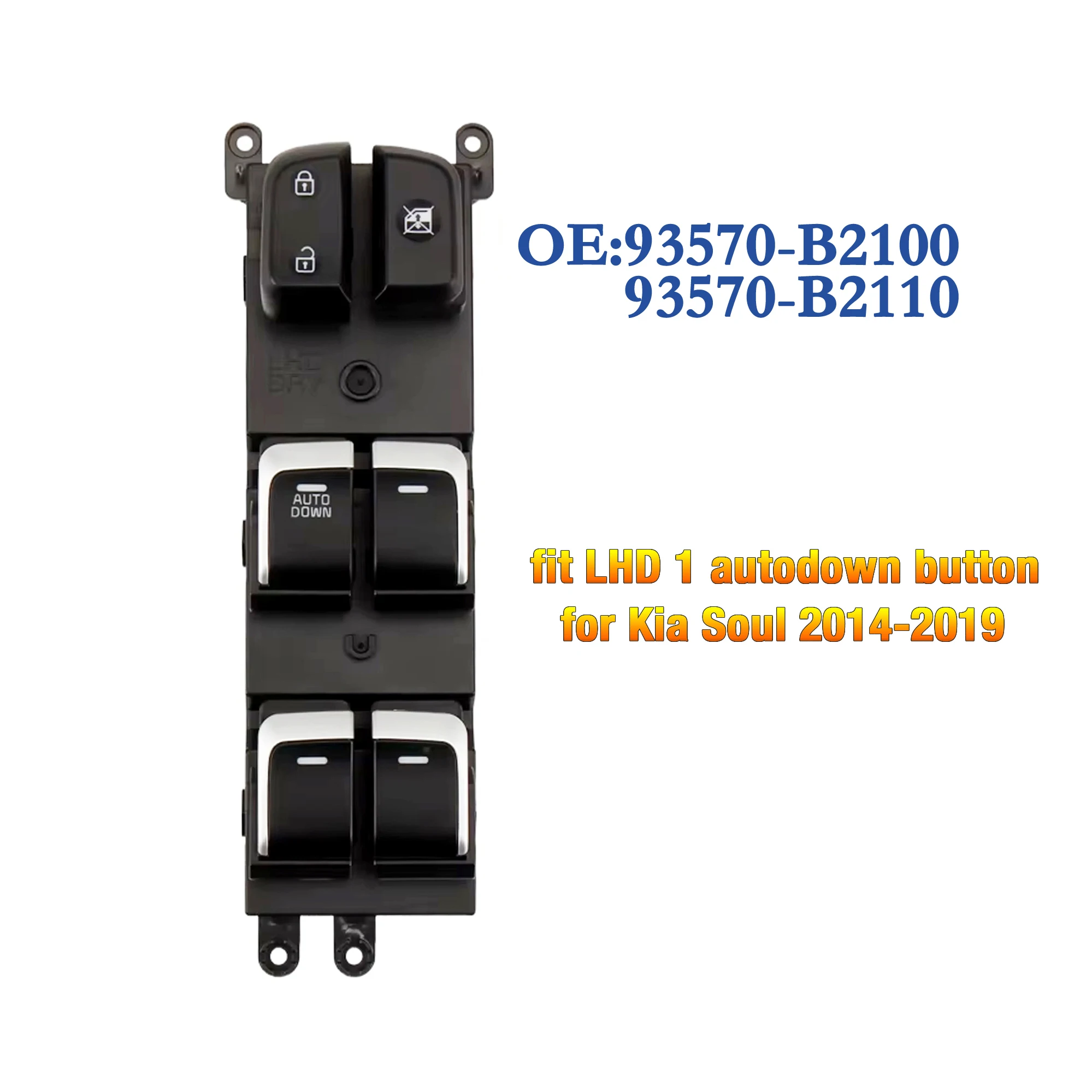 

93570-B2100 93570-B2110 для Kia Soul 2014-2019, кнопка с автоподключением, левая сторона водителя, главный переключатель управления стеклоподъемником
