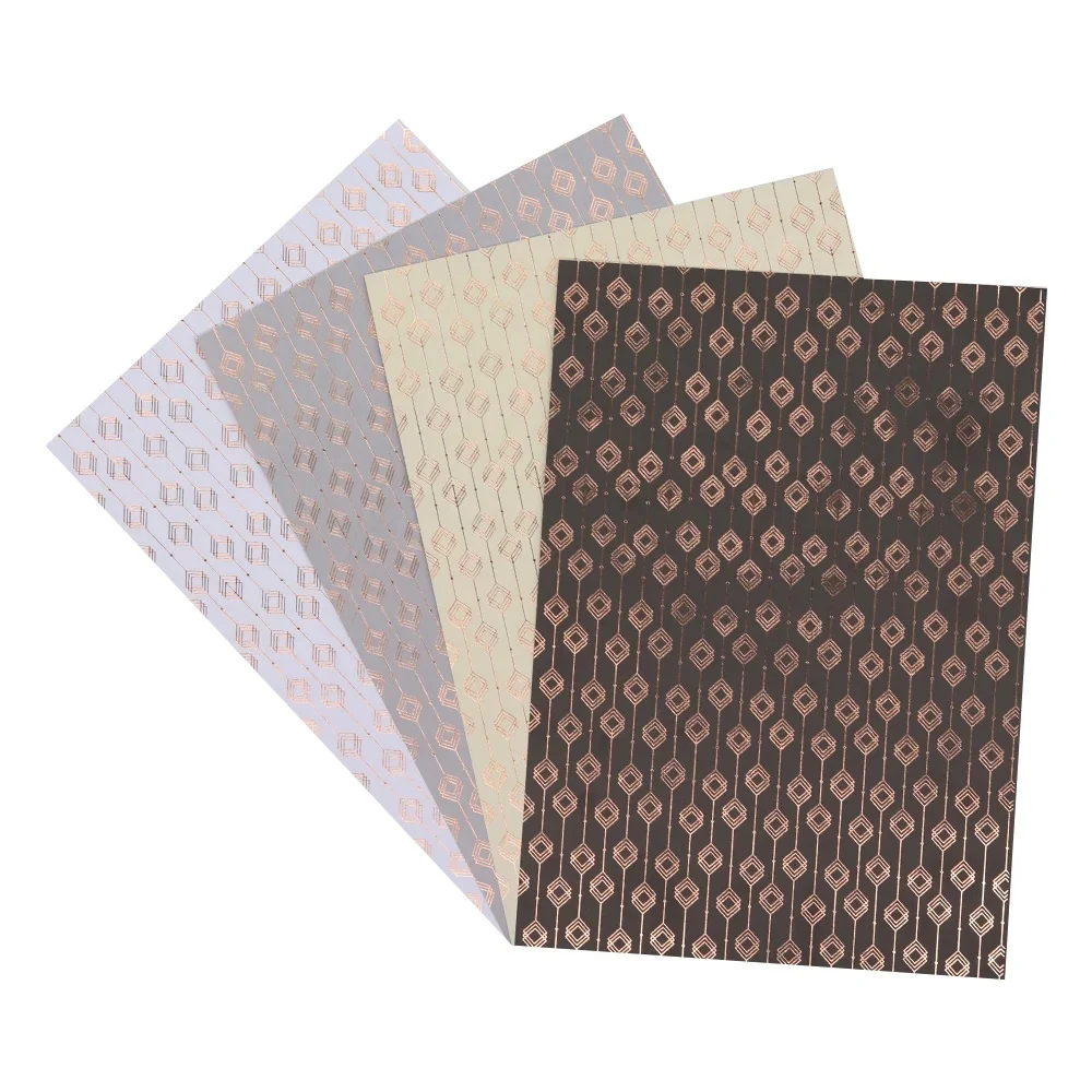 Kreative Goldblattblätter im A4-Format, strukturiertes, dekoratives Scrapbooking-Papier, Gold-Silber-Folien-Bastelpapierblock für Planer und Journaling – Detail 6