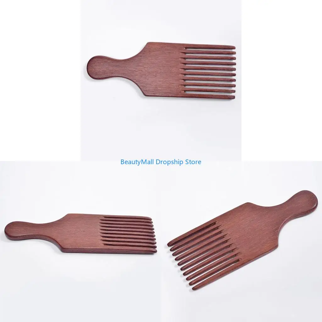 40JD Beard Pick for Men Wooden Comb Afro Hair Lift Combs Wooden Beard Comb