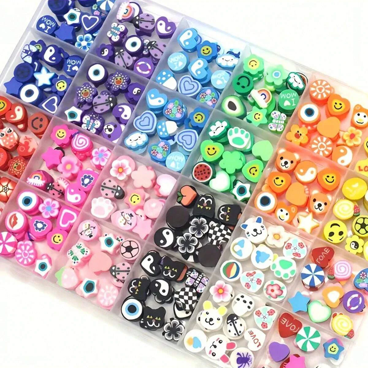 480pcs/set Polymer Clay Bead Set - Random Styles Assorted Beads for DIY Jewelry Making, Soft Clay Perfect for Bracelets