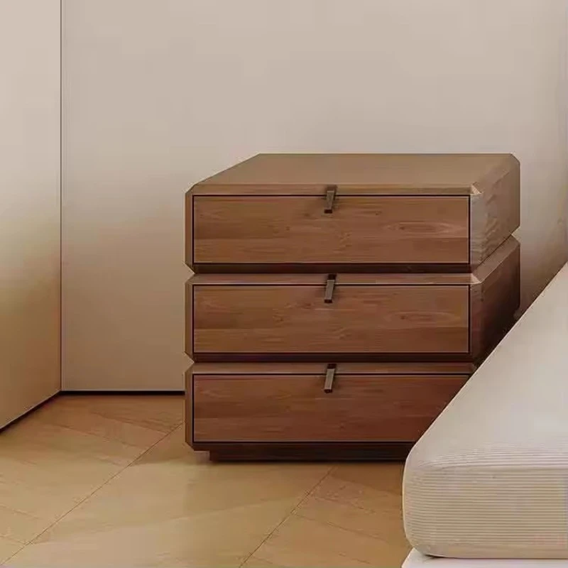 Wood Solid Bedside Table Modern Bedroom Storage Bedside Table Furniture