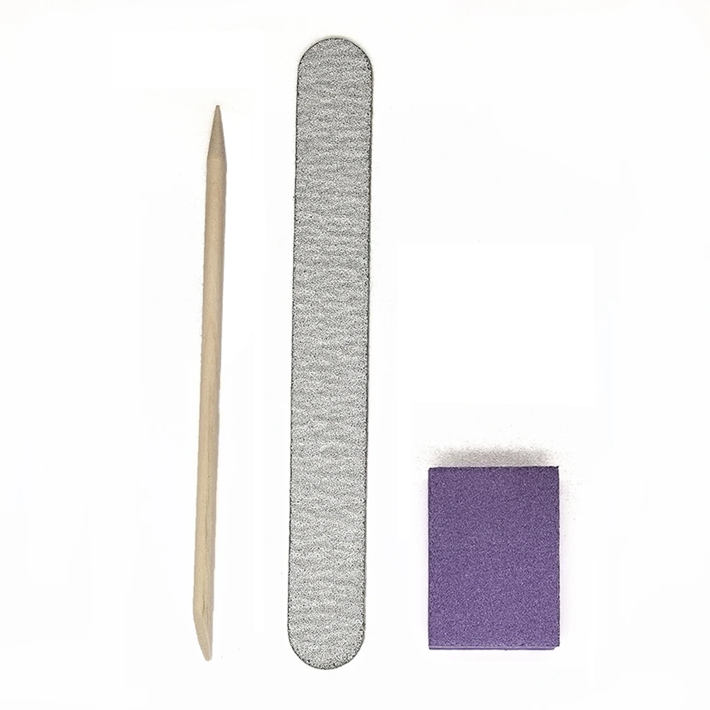 Kit de manucure professionnel, 200 ensemble/étui, lime à ongles, bloc tampon, bâton en bois, ensemble de manucure