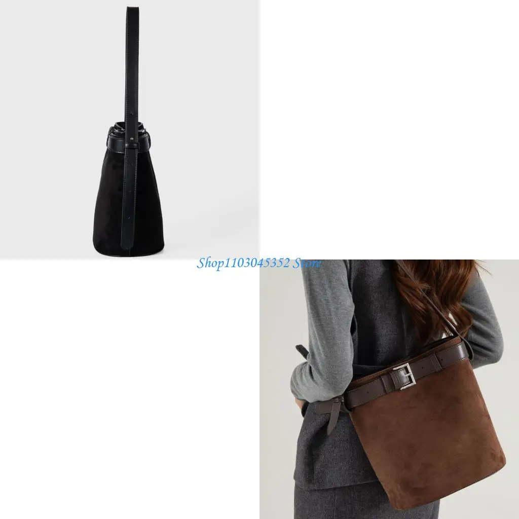 

Premium Suedes Bag Convertible Strap Fashionable Office Accessory Handbag