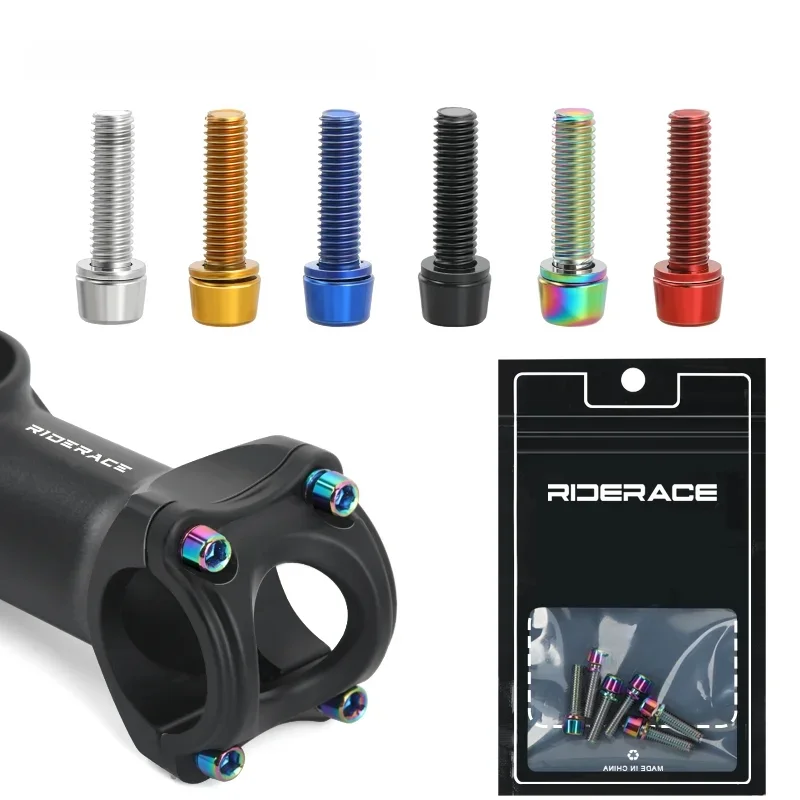 6pcs/set Bicycle Handlebar Screws M5*18MM Titanium-plated Colorful Steel MTB Bike Handle Bar Stem