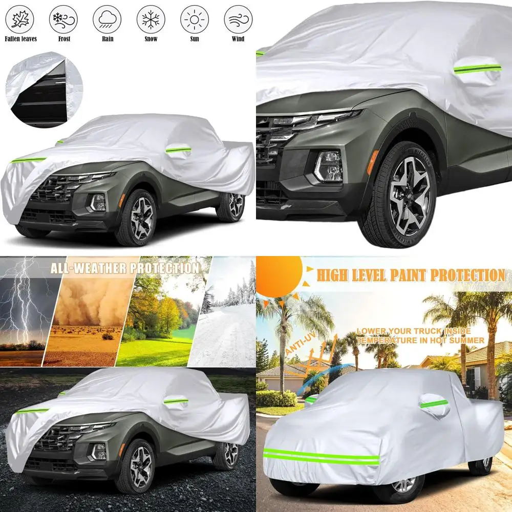 

Custom-Fit 6-Layer Silver Car Cover for Hyundai Santa Cruz 2021-2025, Zippered Door & Windproof, All-Weather Protection