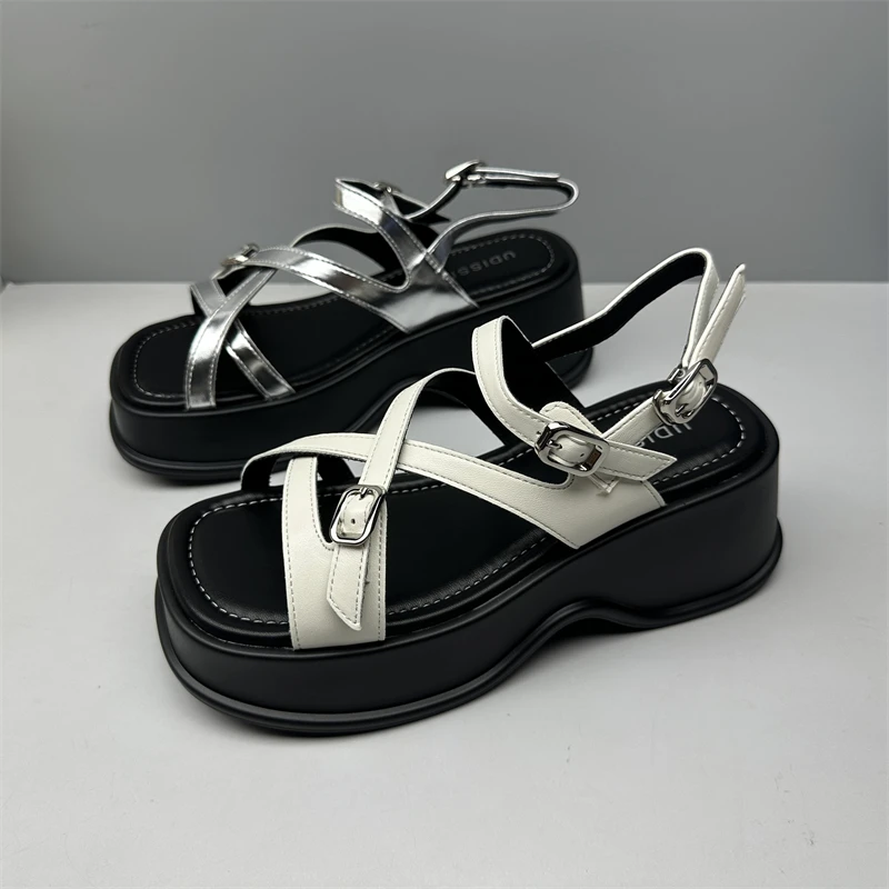 Comfortable Lightweight Spor Casual Women's Sandals Summer 2025 Thi Heel Versatile Open-Toe Slip-On Leisure oes